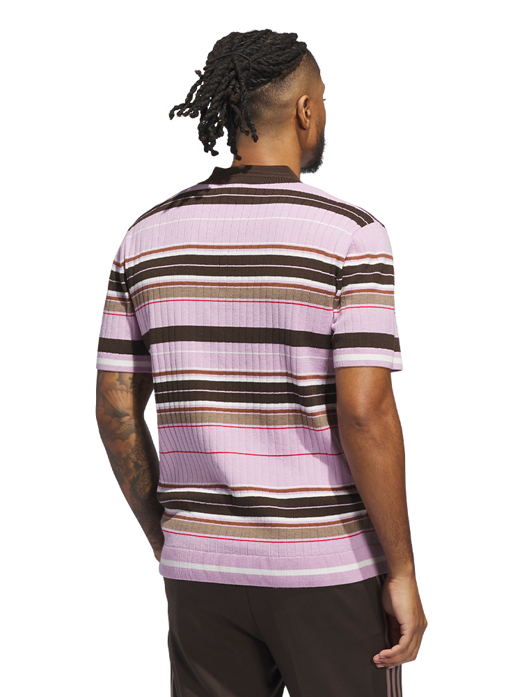 adidas Originals Knit Polo - Bliss Lilac/Dark Brown