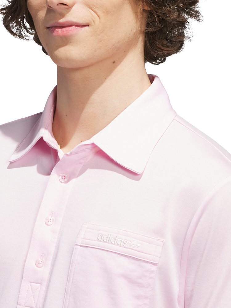 adidas Originals Pocket Polo - Clear Pink/Chalk White