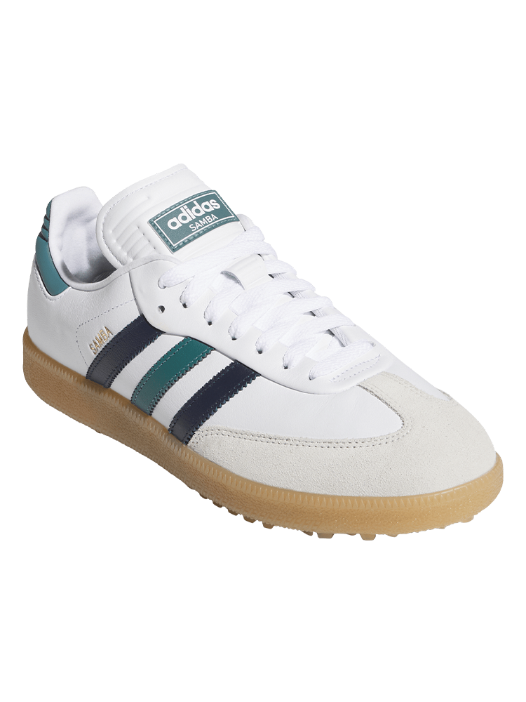 adidas Originals Samba Spikeless Golf Shoes - Ftwr White/Night Indigo/Teal