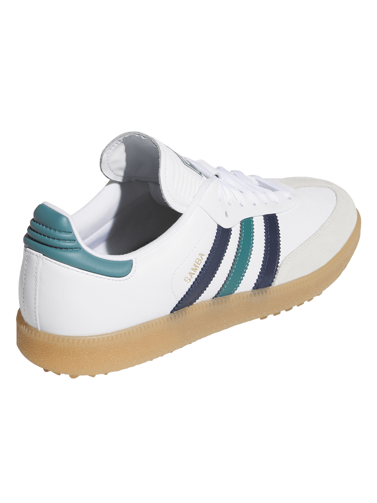 adidas Originals Samba Spikeless Golf Shoes - Ftwr White/Night Indigo/Teal