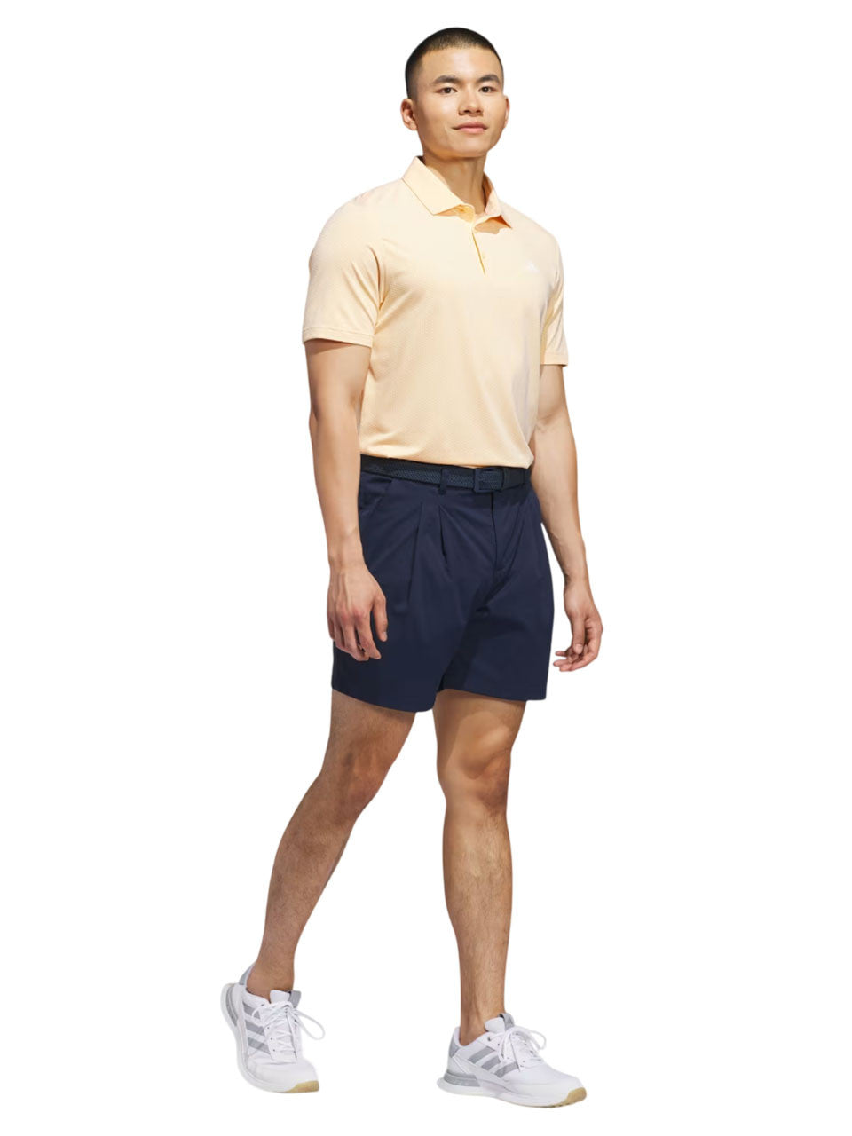 adidas Performance Textured Polo Shirt - White/Semi Ice Tangerine