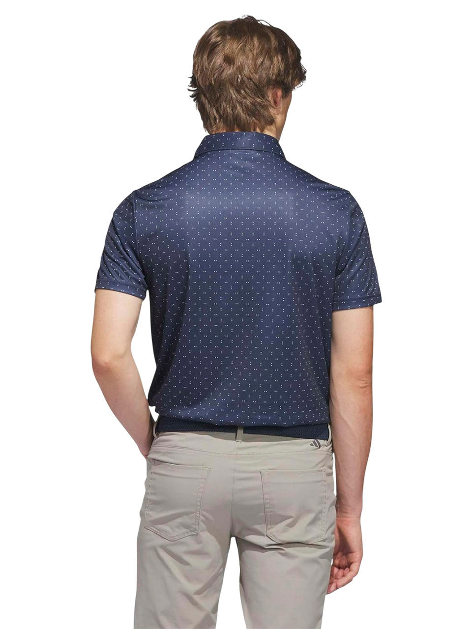 adidas Performance Textured Print Polo Shirt - Collegiate Navy/White
