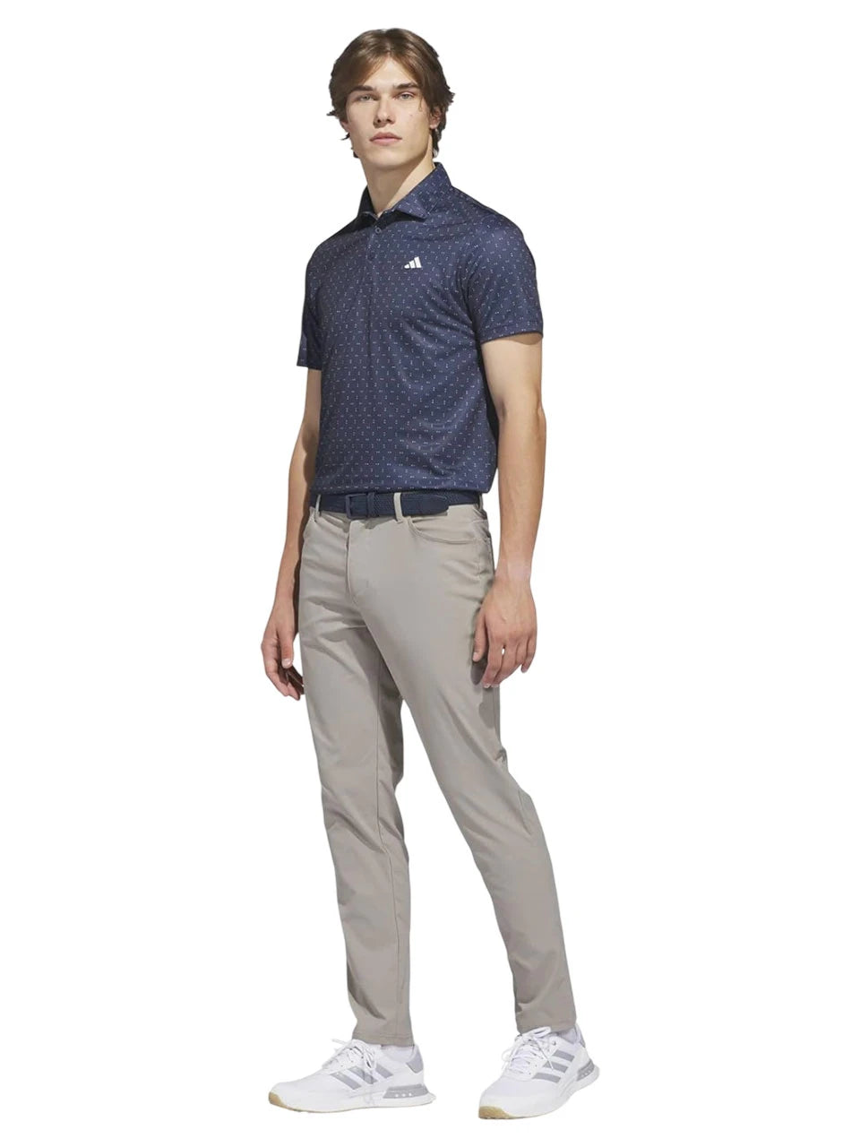 adidas Performance Textured Print Polo Shirt - Collegiate Navy/White