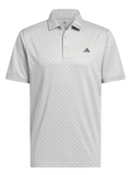 adidas Performance Textured Print Polo Shirt - Grey Two/Black