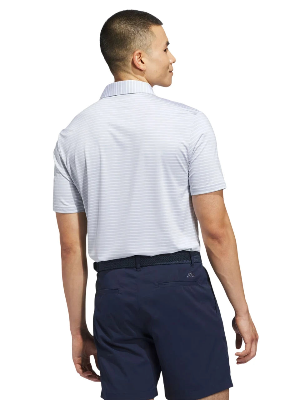 adidas Performance Two-Colour Stripe Polo Shirt - Clear Grey/White