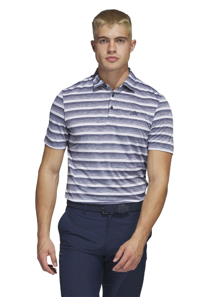 adidas Two-Colour Striped Polo Shirt - Collegiate Navy/White