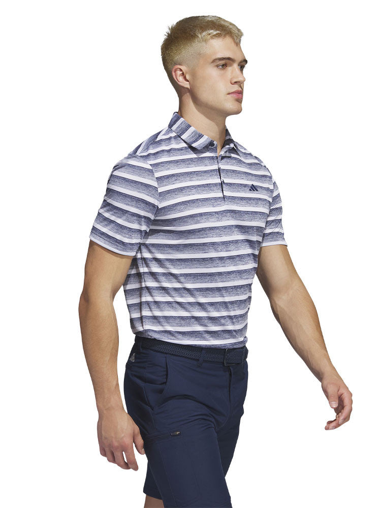 adidas Two-Colour Striped Polo Shirt - Collegiate Navy/White