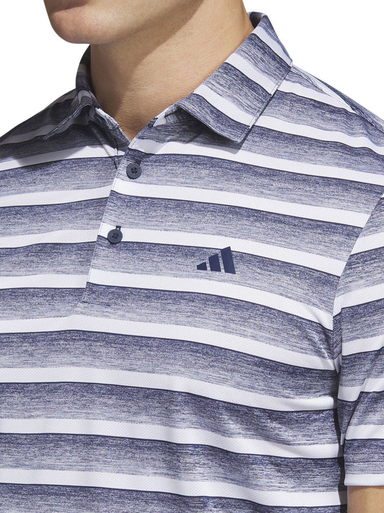 adidas Two-Colour Striped Polo Shirt - Collegiate Navy/White