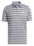 adidas Two-Colour Striped Polo Shirt - Grey Three/White