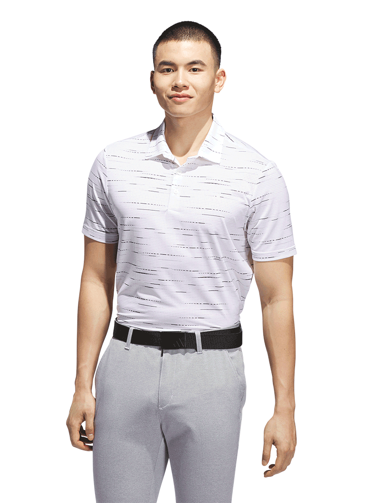 adidas Ultimate365 Mesh Glimmer Print Polo Shirt - Clear Pink