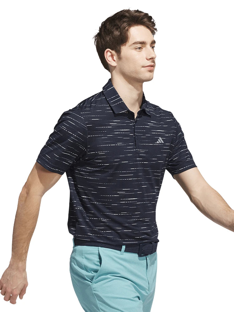 adidas Ultimate365 Mesh Glimmer Print Polo Shirt - Collegiate Navy