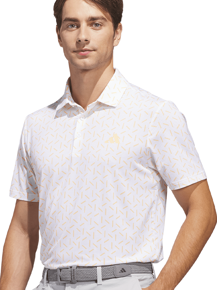 adidas Ultimate365 Mesh Print Climacool Polo - Semi Ice Tangerine