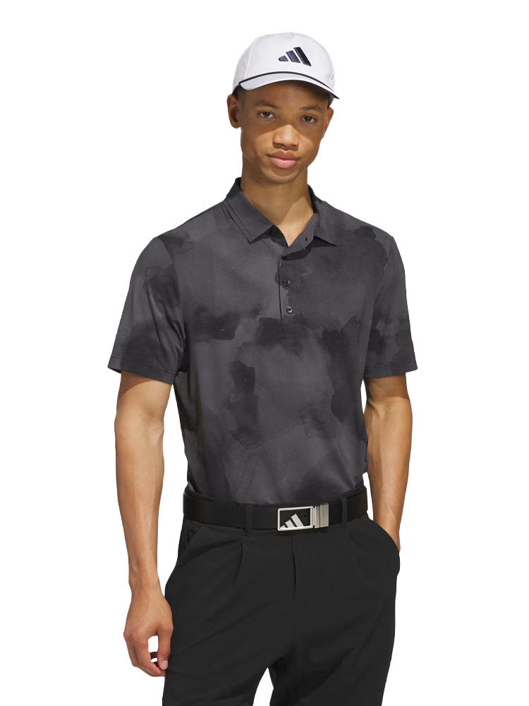 adidas Ultimate365 Printed Cool Feeling Tour Polo Shirt - Black/Grey Six