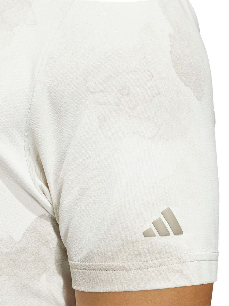 adidas Ultimate365 Printed Cool Feeling Tour Polo Shirt - Putty Beige/White