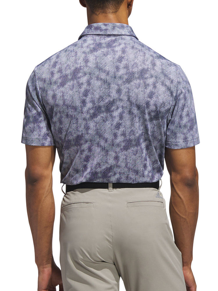adidas Ultimate365 Textured Print Polo Shirt - Collegiate Navy/White