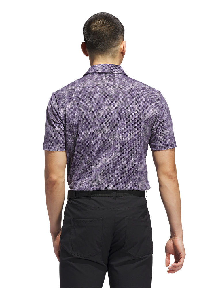 adidas Ultimate365 Textured Print Polo Shirt - Powder Plum/Preloved Violet