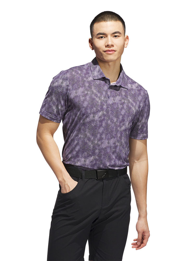 adidas Ultimate365 Textured Print Polo Shirt - Powder Plum/Preloved Violet