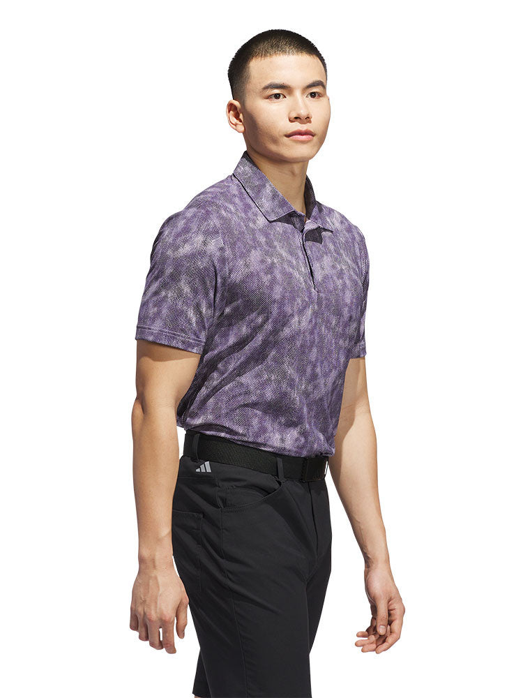 adidas Ultimate365 Textured Print Polo Shirt - Powder Plum/Preloved Violet