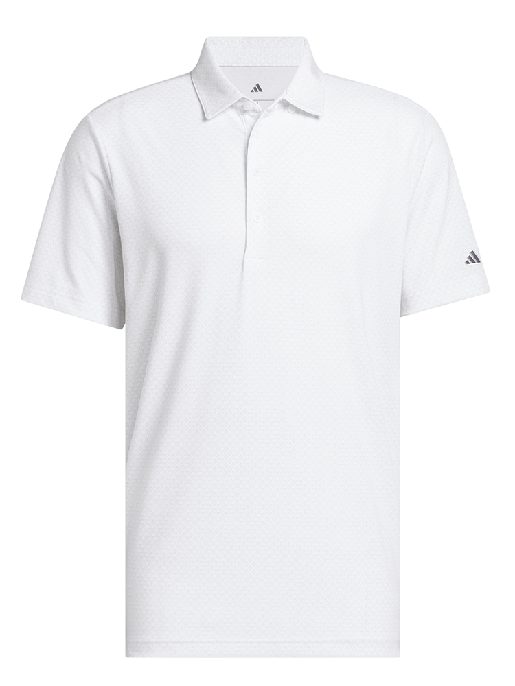 adidas Ultimate365+ Go-To Print Polo Shirt - White/Grey Three