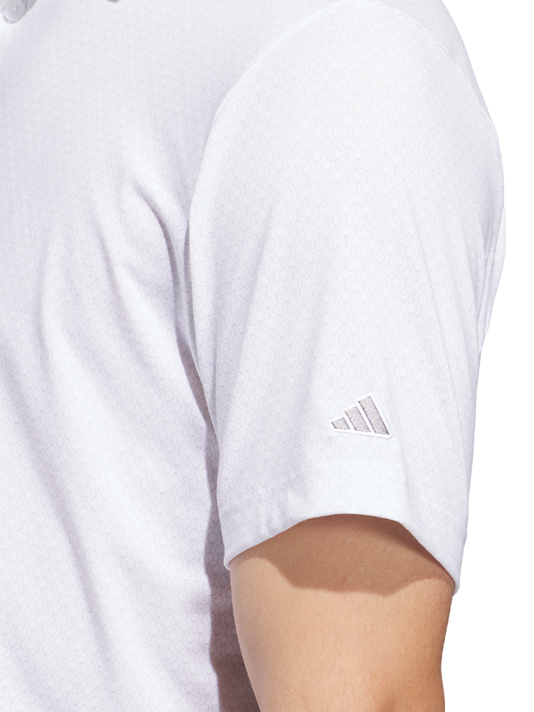 adidas Ultimate365+ Go-To Print Polo Shirt - White/Grey Three