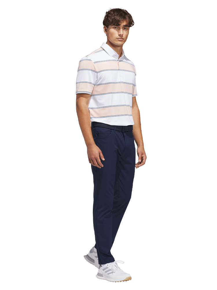 adidas Ultimate365+ Jumbo Stripe Climacool Polo Shirt - White/Blush Pink