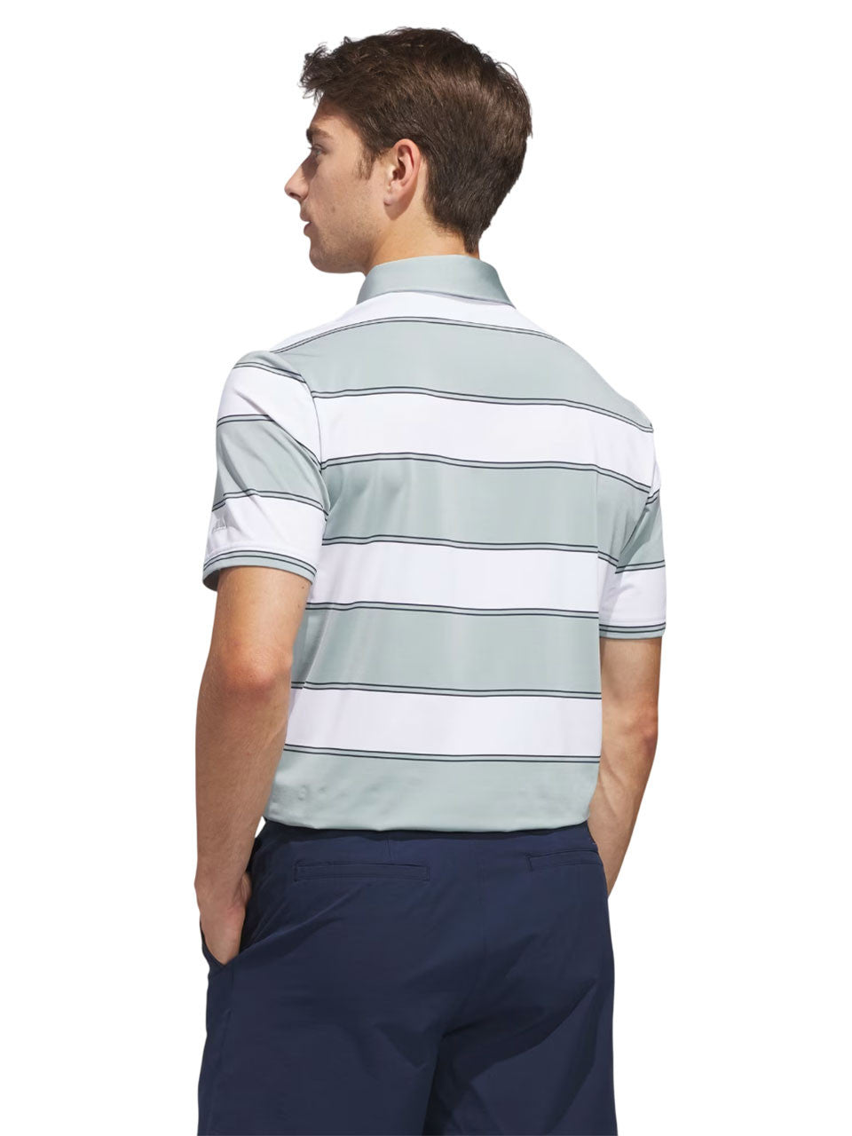 adidas Ultimate365+ Jumbo Stripe Climacool Polo Shirt - Wonder Sage/White