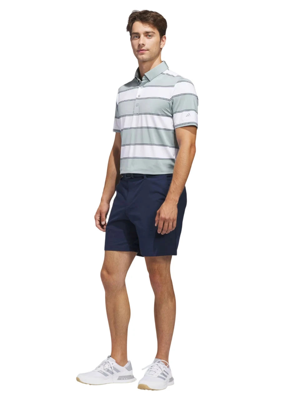 adidas Ultimate365+ Jumbo Stripe Climacool Polo Shirt - Wonder Sage/White