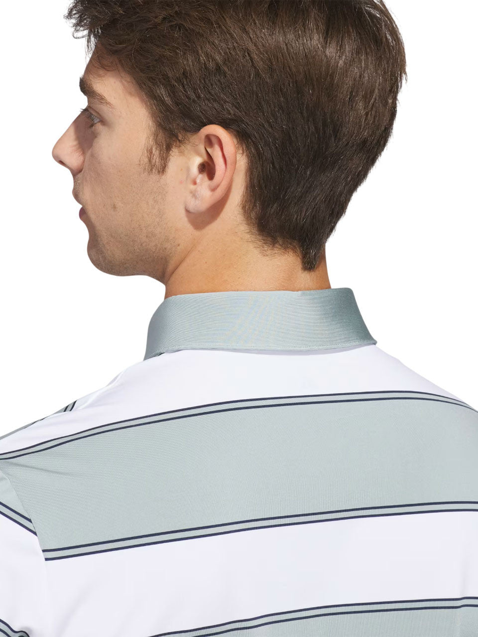 adidas Ultimate365+ Jumbo Stripe Climacool Polo Shirt - Wonder Sage/White