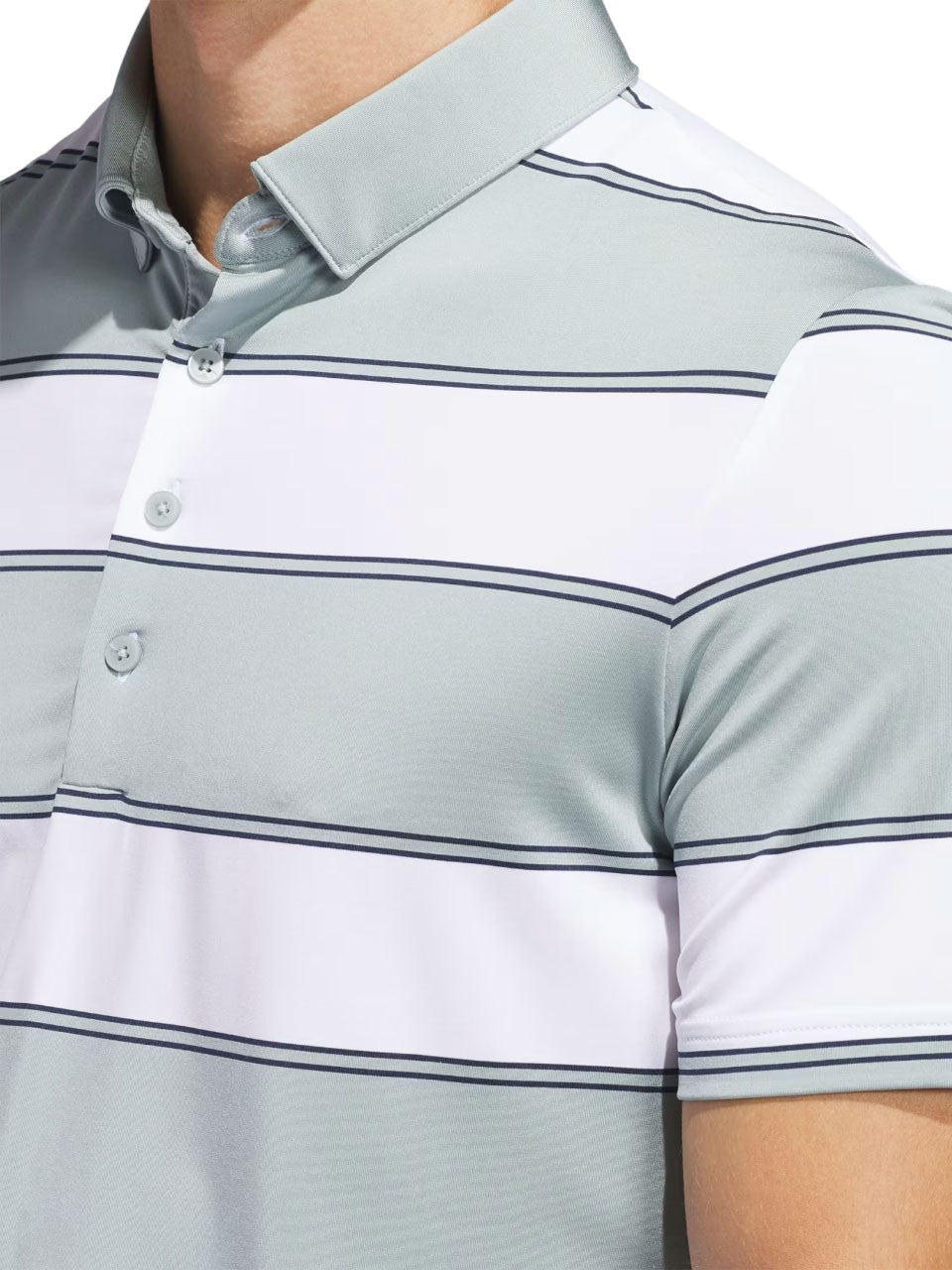 adidas Ultimate365+ Jumbo Stripe Climacool Polo Shirt - Wonder Sage/White