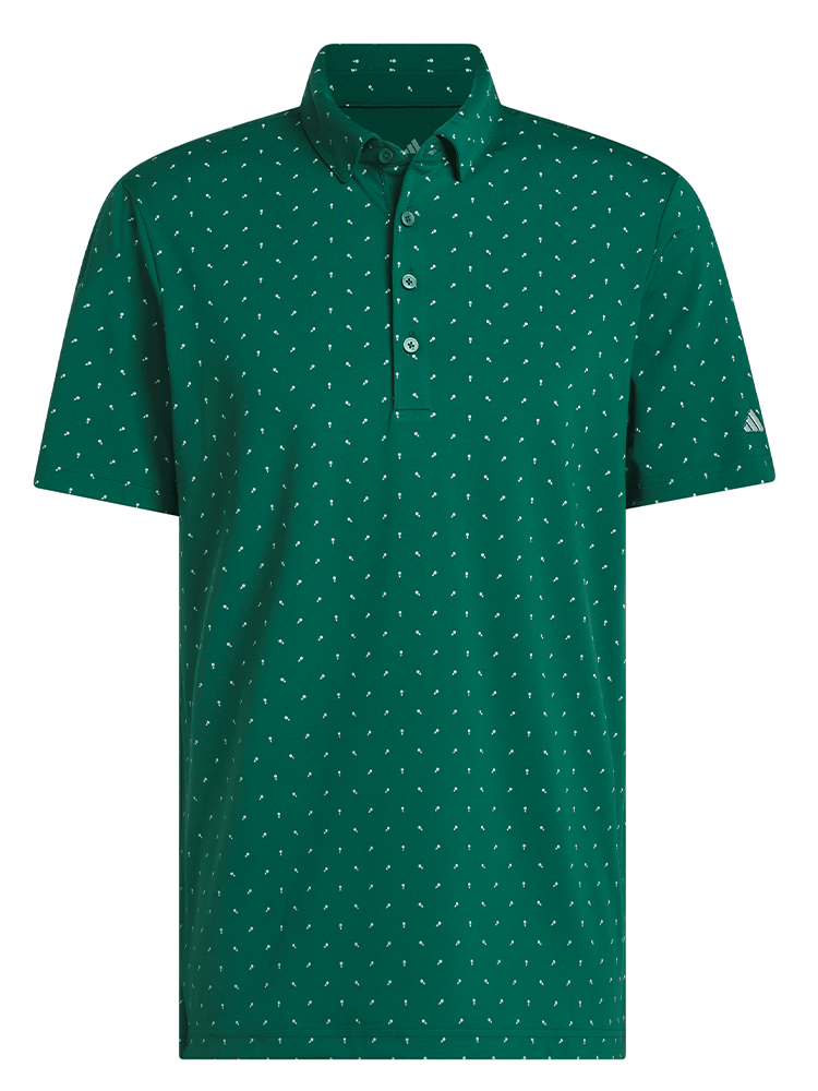 adidas Ultimate365+ Micro Print Polo Shirt - Collegiate Green/White