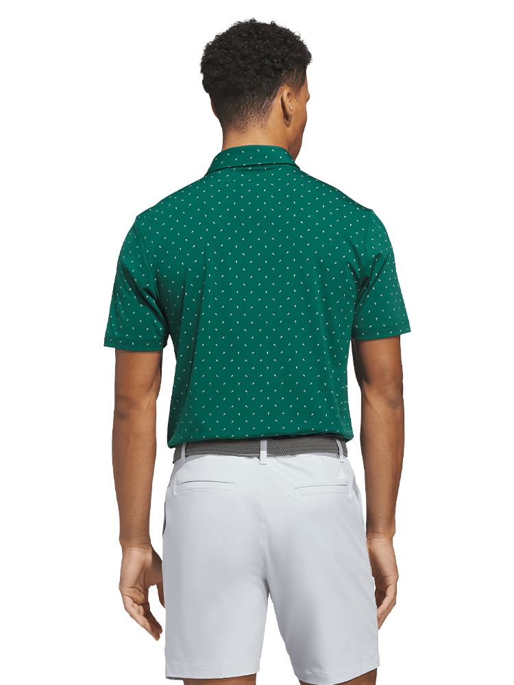 adidas Ultimate365+ Micro Print Polo Shirt - Collegiate Green/White