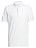 adidas Ultimate365+ Micro Print Polo Shirt - White/Semi Ice Tangerine