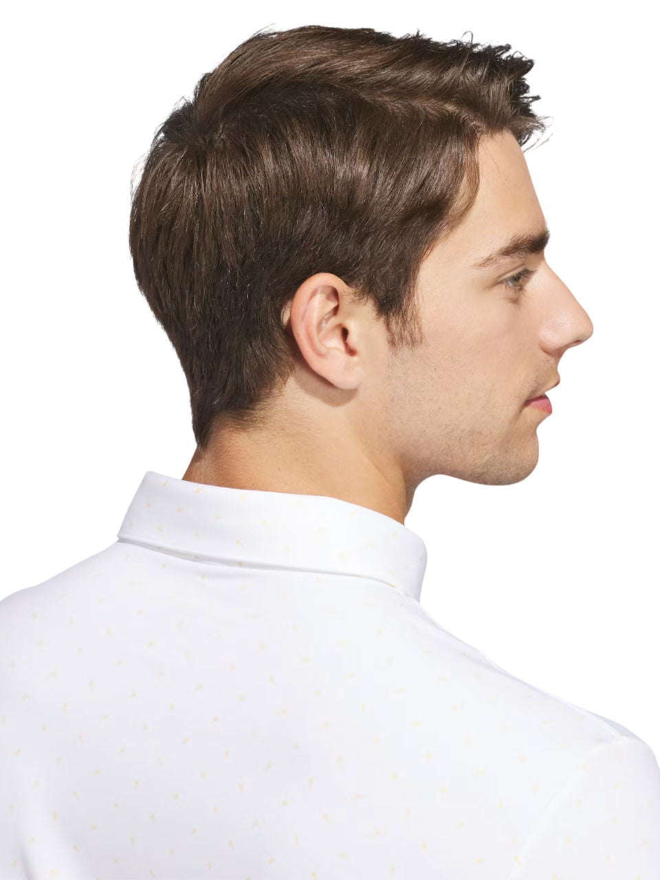 adidas Ultimate365+ Micro Print Polo Shirt - White/Semi Ice Tangerine