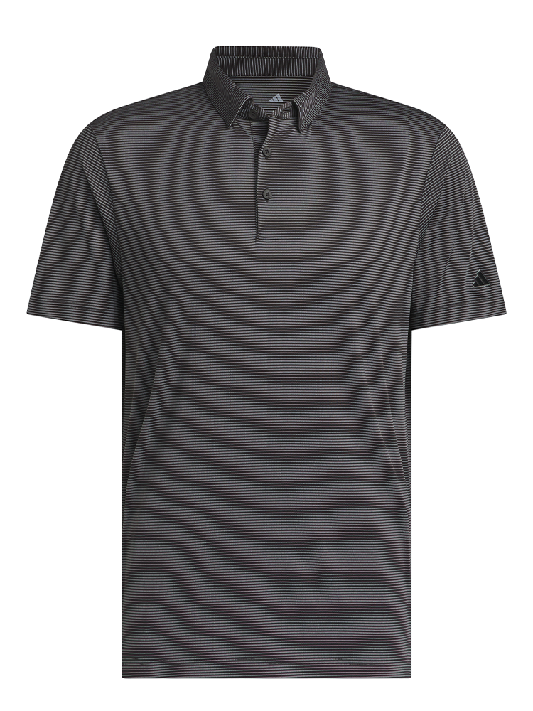 adidas Ultimate365+ Pencil Stripe Climacool Polo Shirt - Carbon/Black