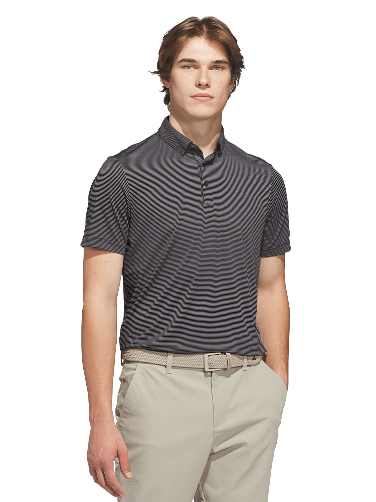 adidas Ultimate365+ Pencil Stripe Climacool Polo Shirt - Carbon/Black