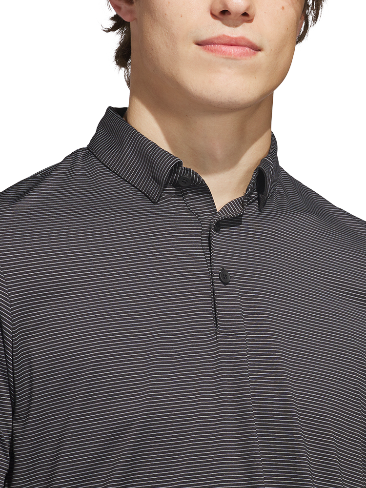 adidas Ultimate365+ Pencil Stripe Climacool Polo Shirt - Carbon/Black