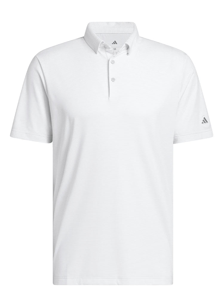 adidas Ultimate365+ Pencil Stripe Climacool Polo Shirt - White/Wonder Sage