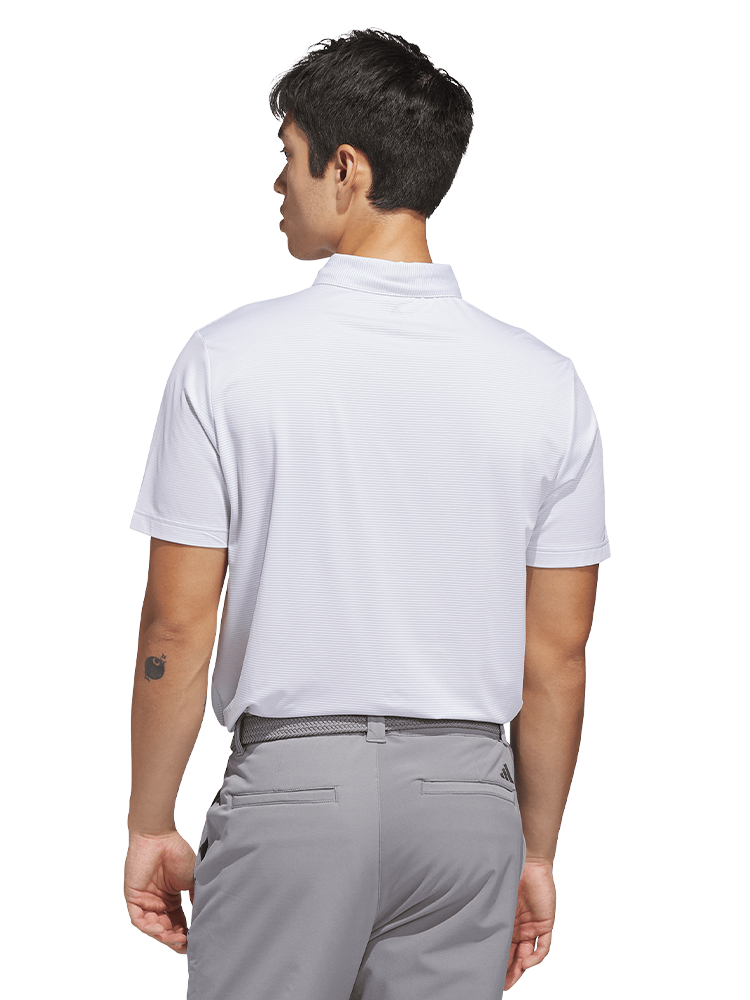 adidas Ultimate365+ Pencil Stripe Climacool Polo Shirt - White/Wonder Sage