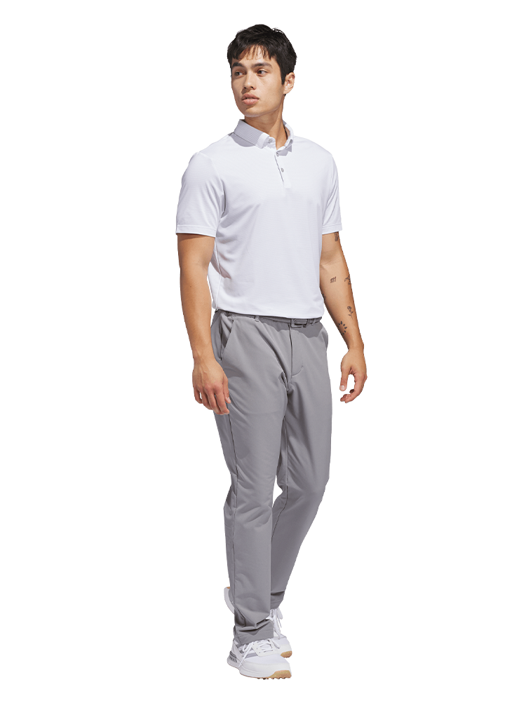 adidas Ultimate365+ Pencil Stripe Climacool Polo Shirt - White/Wonder Sage