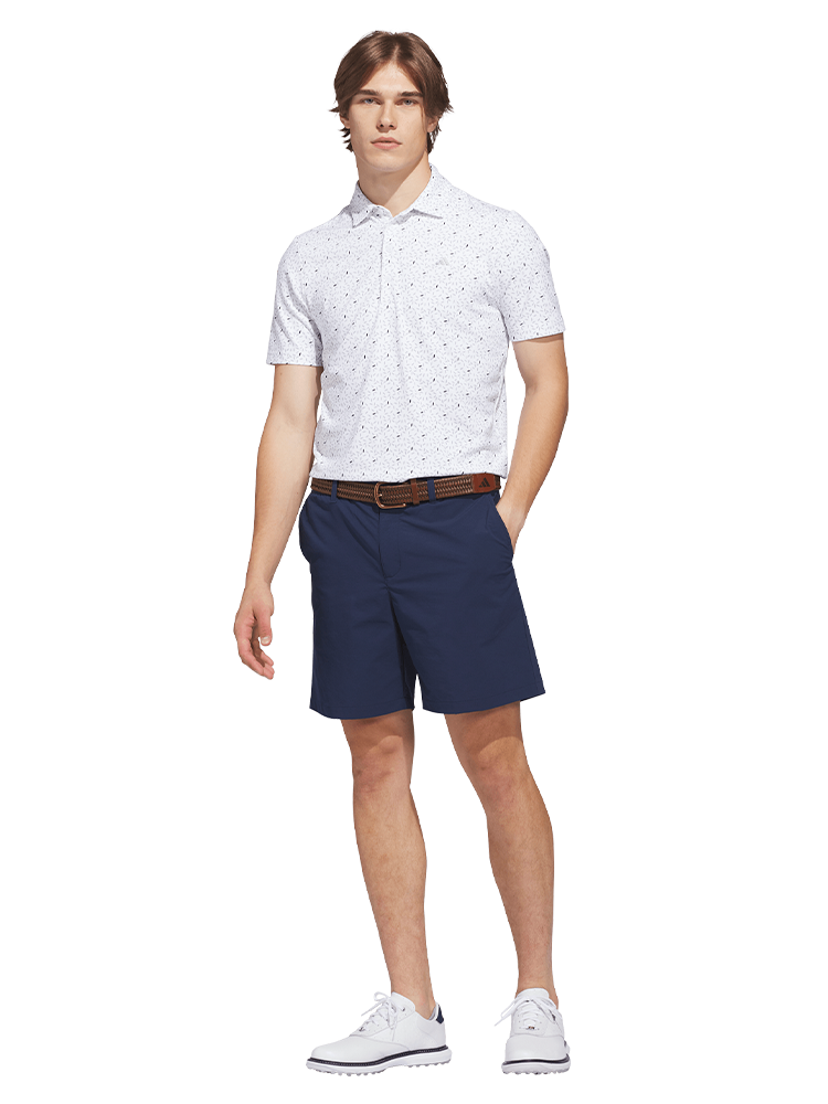 adidas Ultimate365+ Soft Print Polo Shirt - White/Wonder Sage
