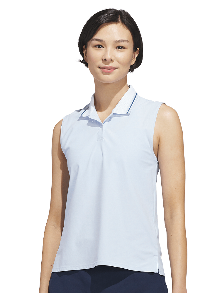 adidas Womens Beyond Twistknit Polo Shirt - Crystal Sky