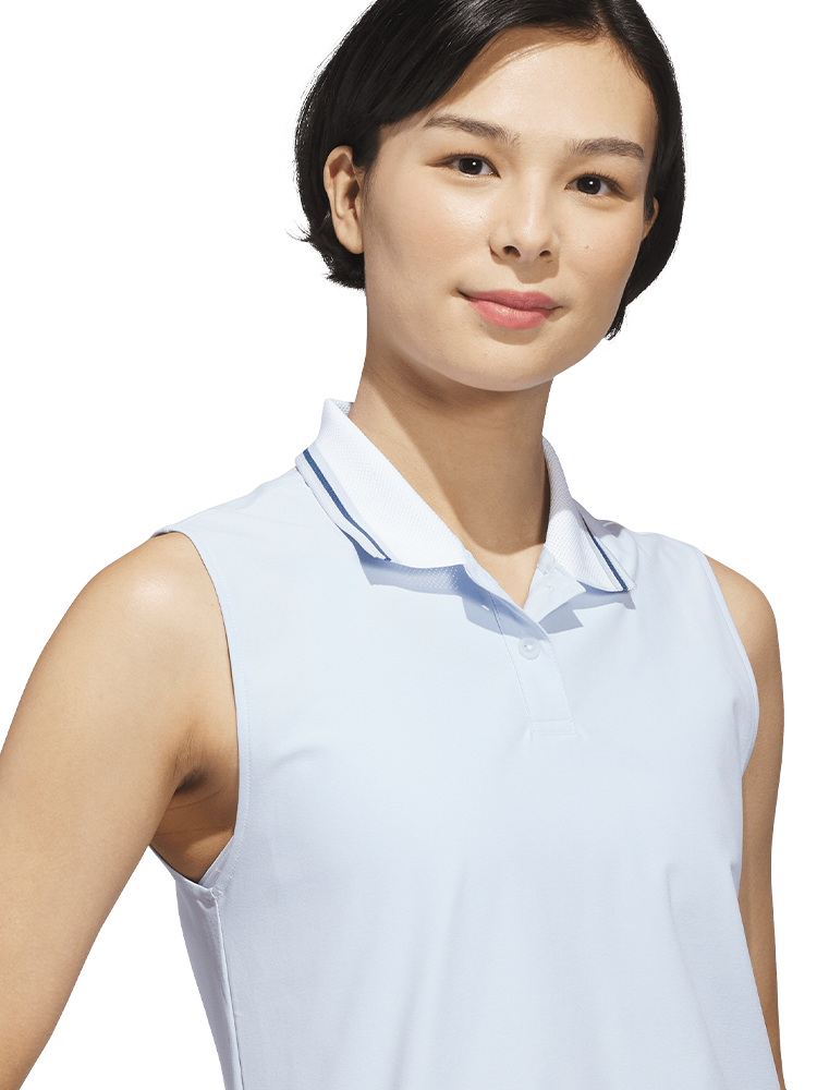 adidas Womens Beyond Twistknit Polo Shirt - Crystal Sky