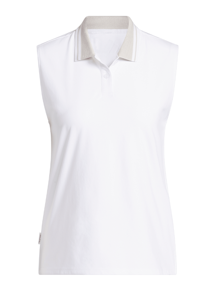 adidas Womens Beyond Twistknit Polo Shirt - White/Wonder Alumina