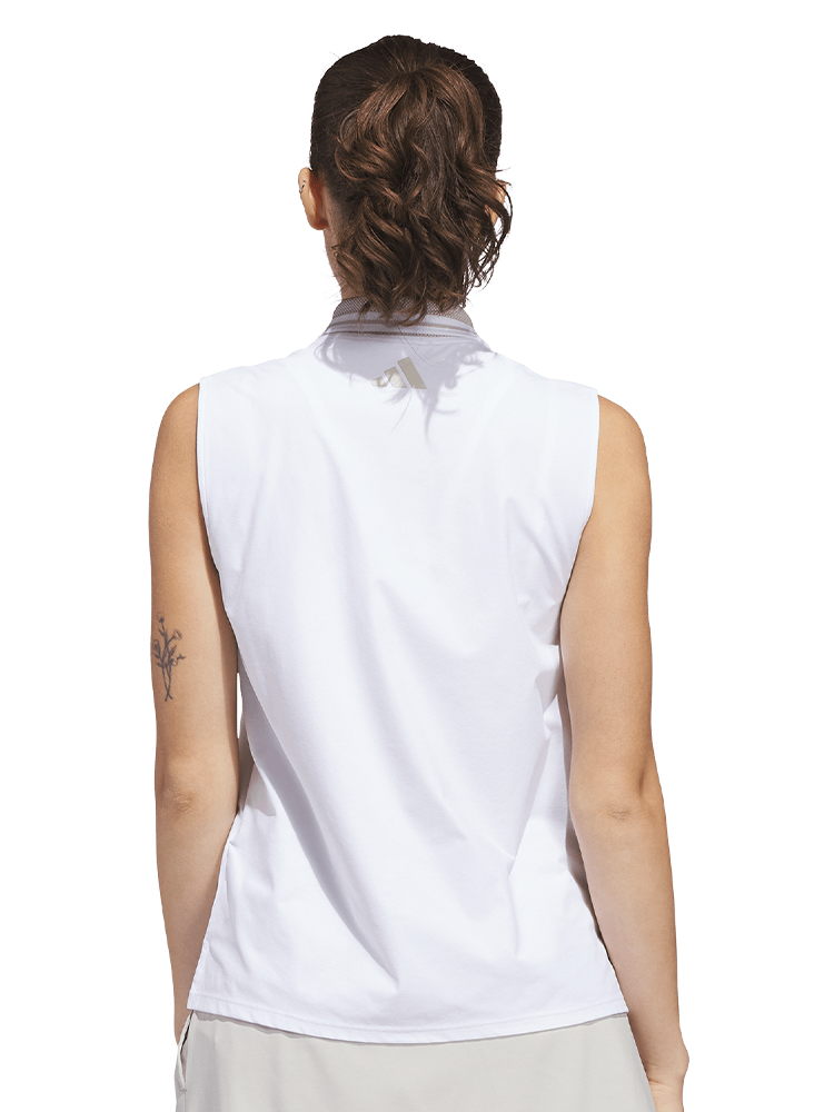 adidas Womens Beyond Twistknit Polo Shirt - White/Wonder Alumina