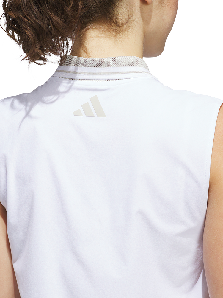 adidas Womens Beyond Twistknit Polo Shirt - White/Wonder Alumina