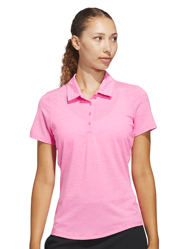 adidas Womens Ottoman Short Sleeve Polo Shirt - Lucid Pink