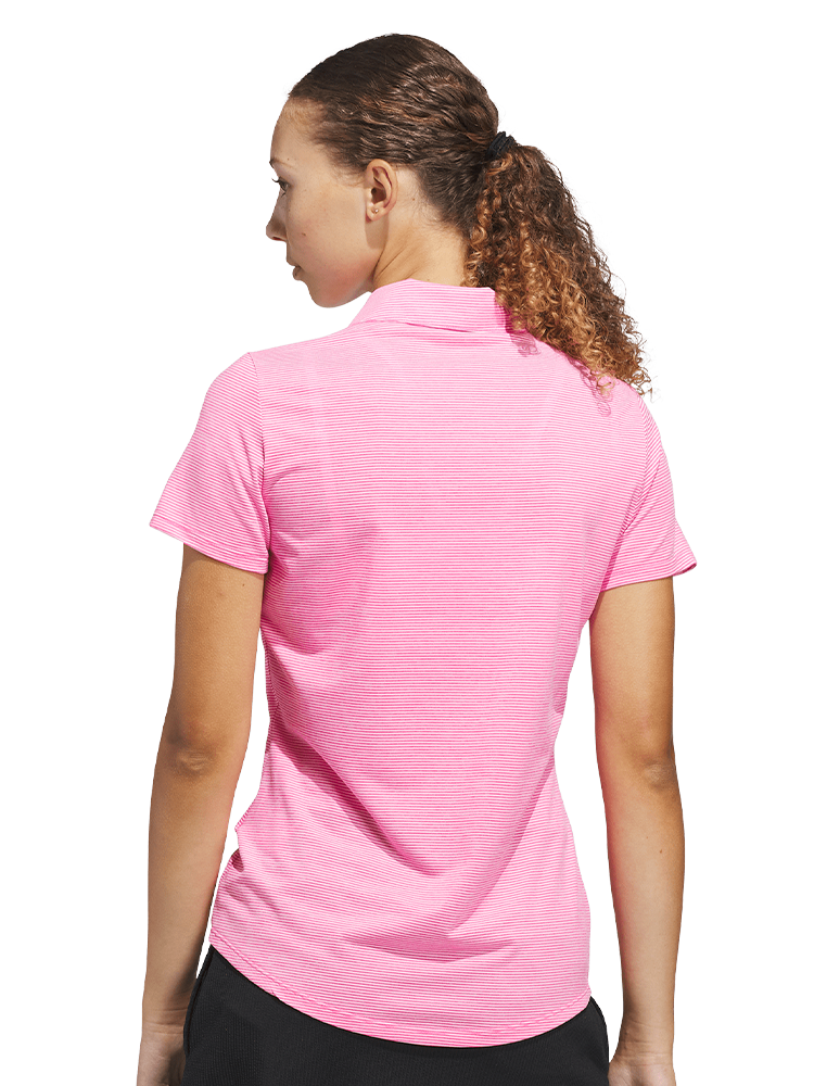 adidas Womens Ottoman Short Sleeve Polo Shirt - Lucid Pink