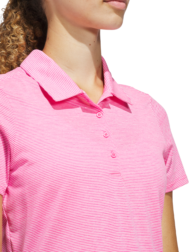 adidas Womens Ottoman Short Sleeve Polo Shirt - Lucid Pink
