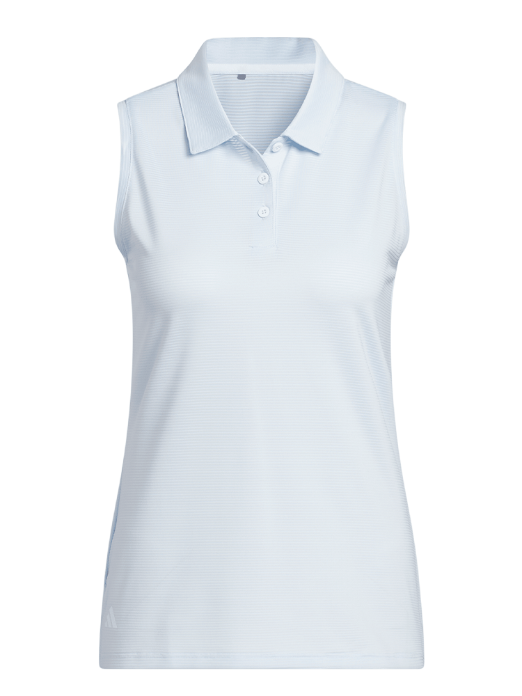 adidas Womens Ottoman Sleeveless Polo Shirt - Crystal Sky