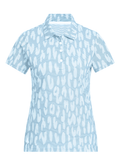 adidas Womens Ultimate365 Jacquard Climacool Polo Shirt - Crystal Sky